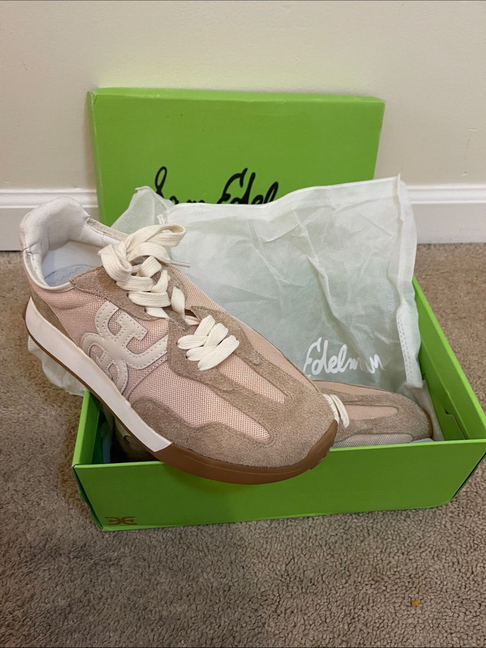 Sam Edelman Beige & Taupe Suede Mesh Sneakers Langley3 size 9 - Picture 8 of 10
